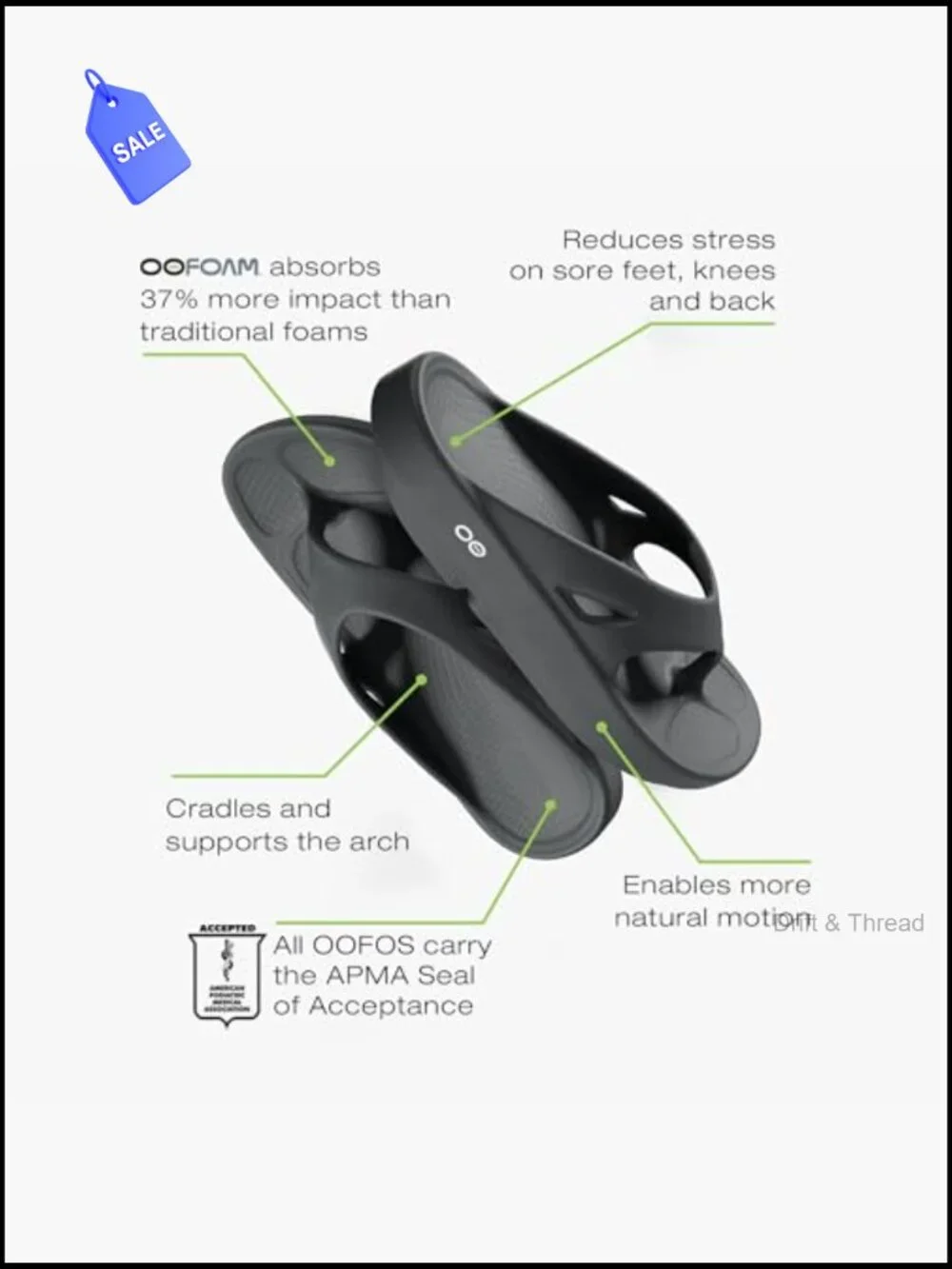 Recovery Sandals with OOfoam Technology for Men and Women